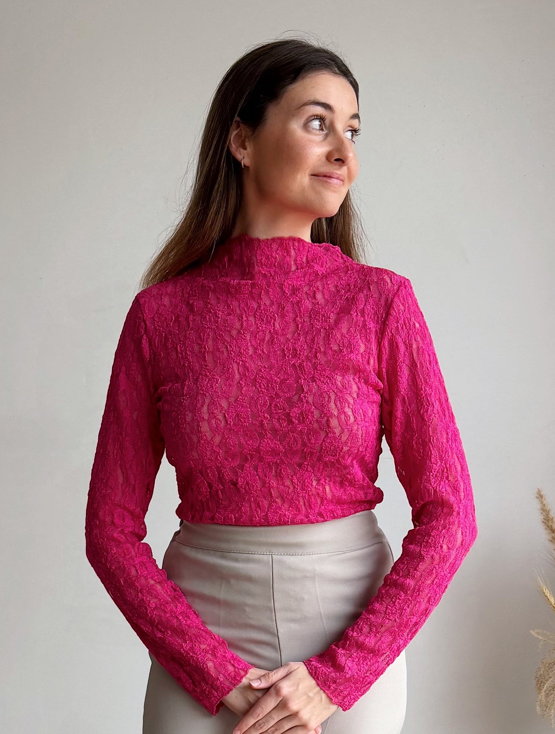 LACY TOP FUCHSIA