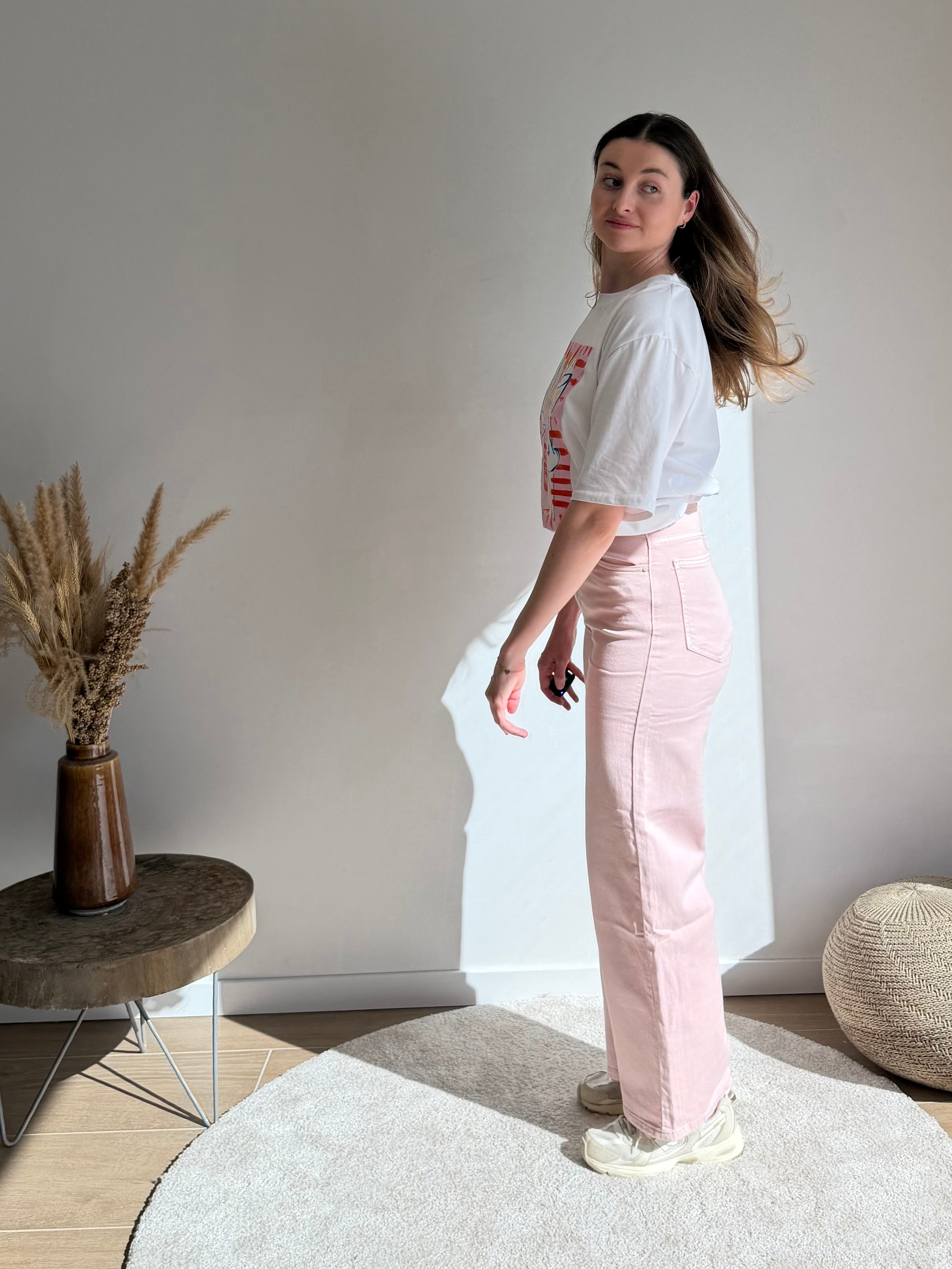 JACKIE JEANS PINK WIDE FIT
