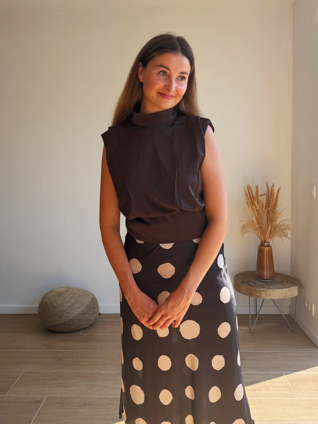 ELENA DOT MAXI ROK - MOKKA