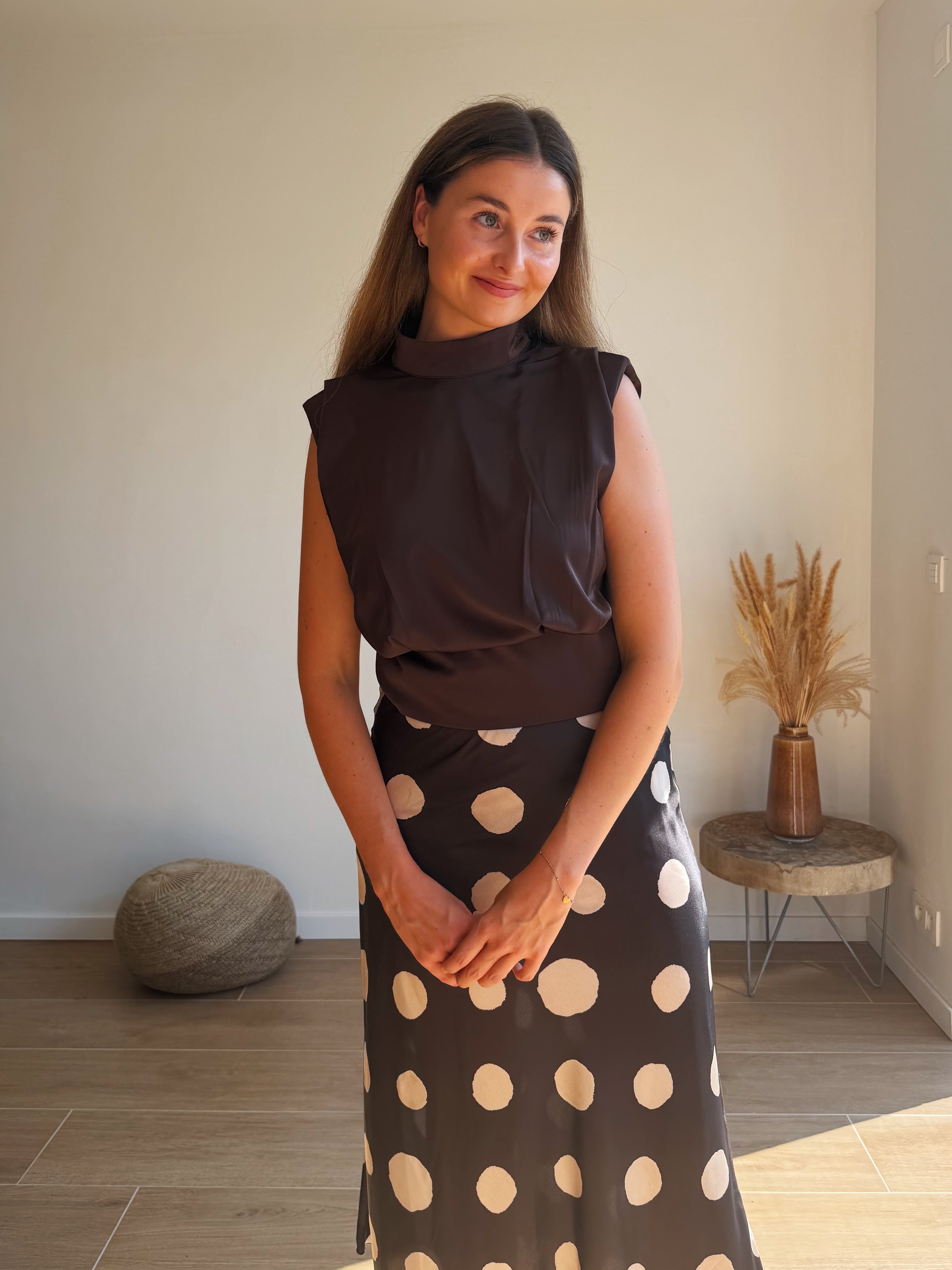ELENA DOT MAXI ROK - MOKKA