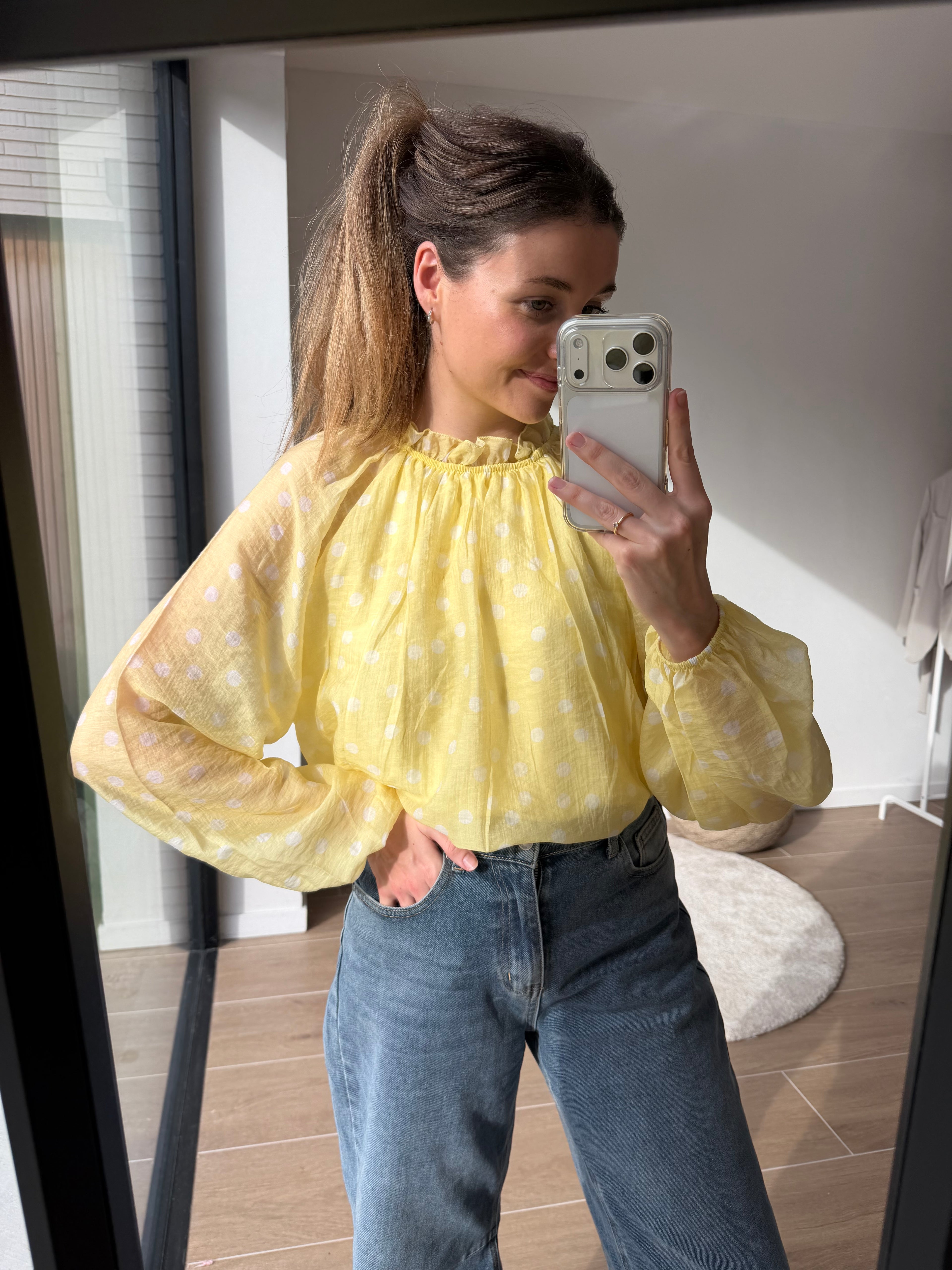 POLLY DOT BLOUSE YELLOW