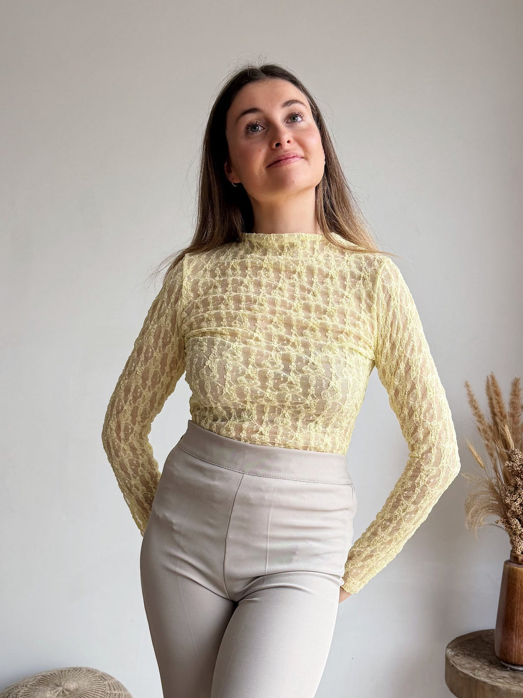 LACY TOP YELLOW