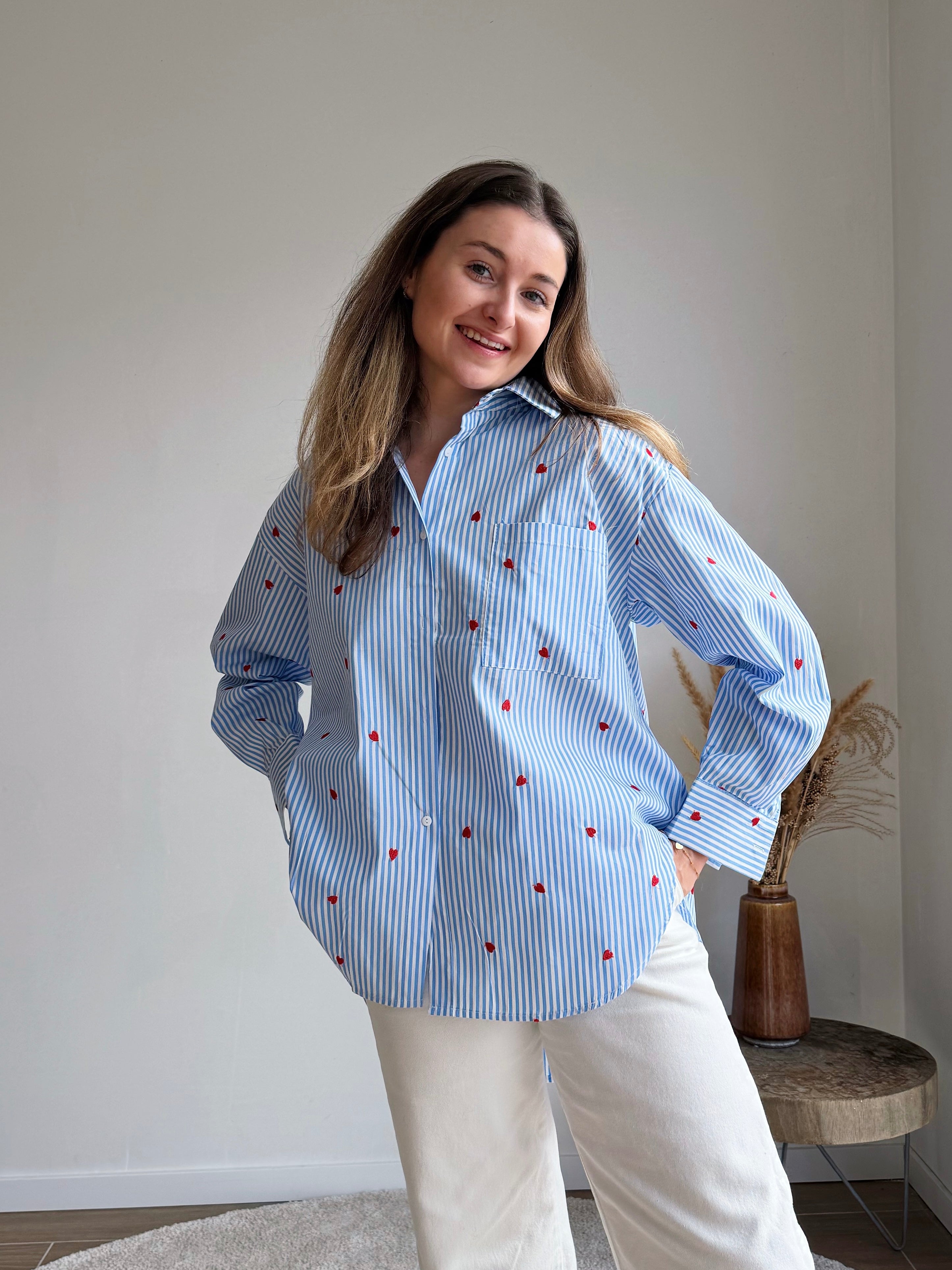 LILY STRIPED HEART SHIRT