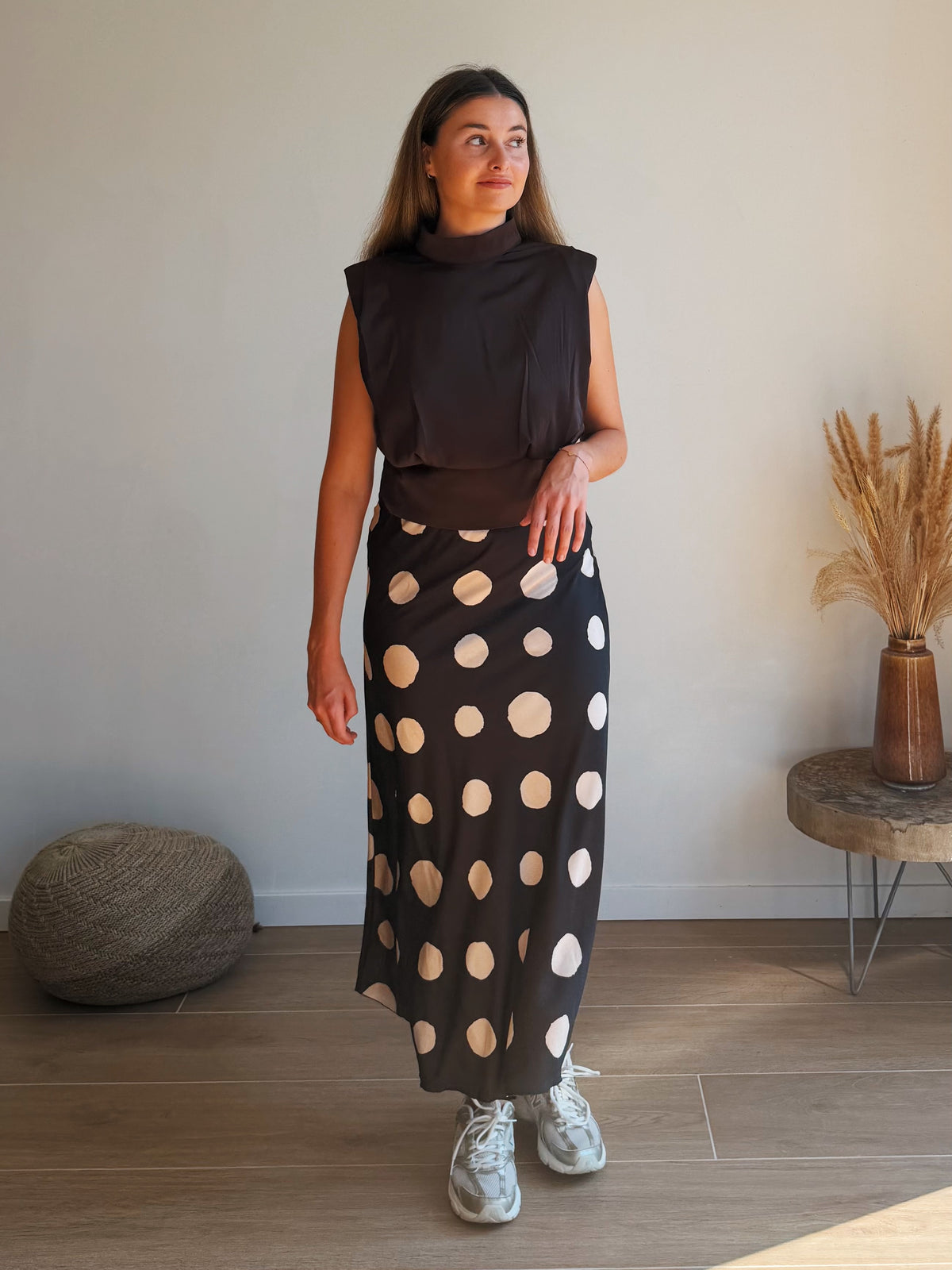 ELENA DOT MAXI ROK - MOKKA