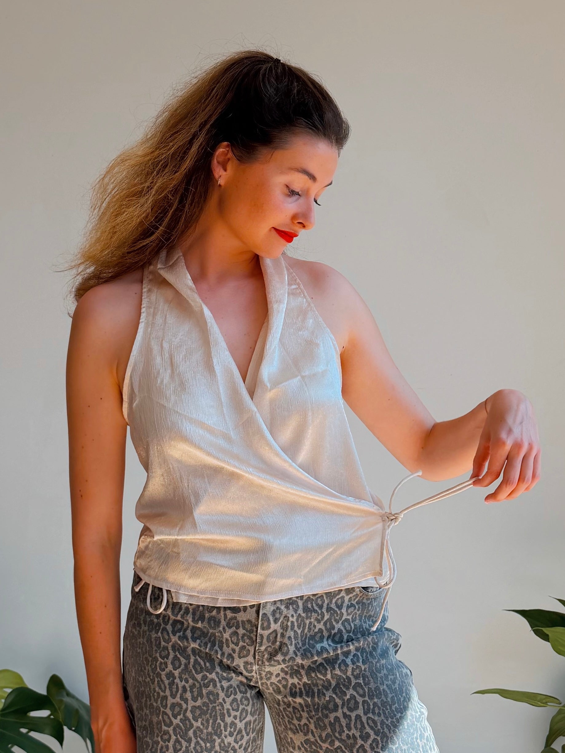 JANE WRAP TOP BEIGE