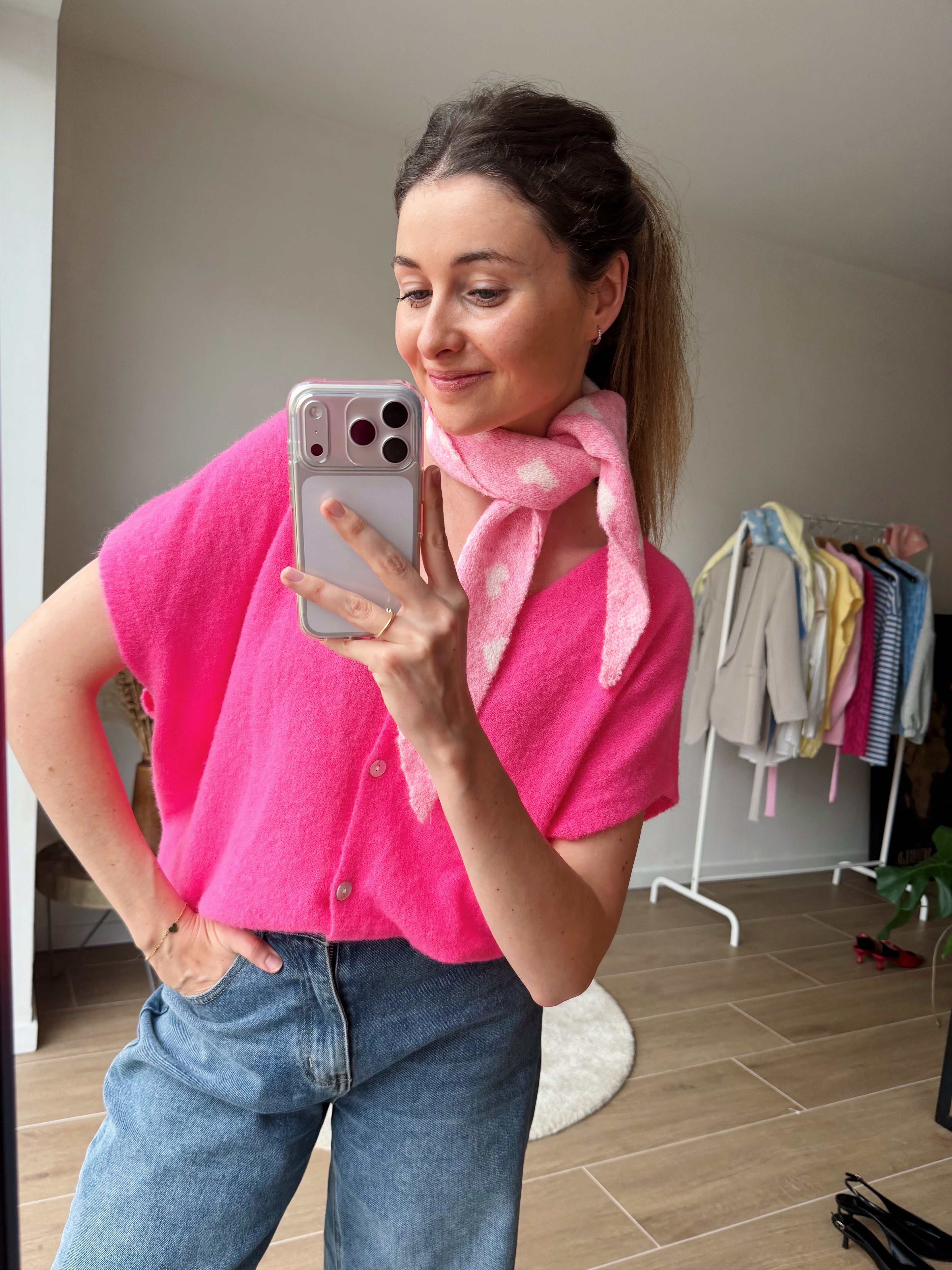 LUCY KNIT CARDIGAN PINK