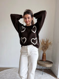 ODETTE HEART SWEATER BROWN