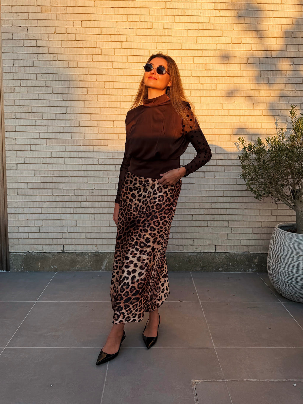 BRIGITTE POLKA DOT TOP - BRUIN
