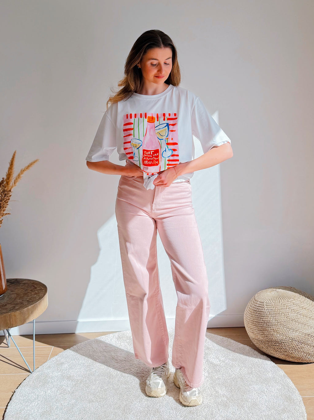 JACKIE JEANS PINK WIDE FIT