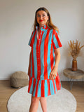 DAISY JURK ROOD/BLAUW