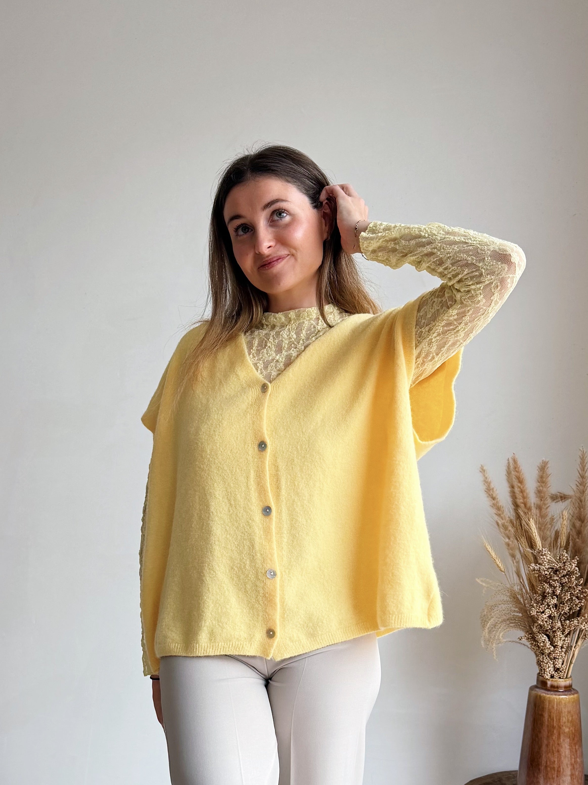 LACY TOP YELLOW