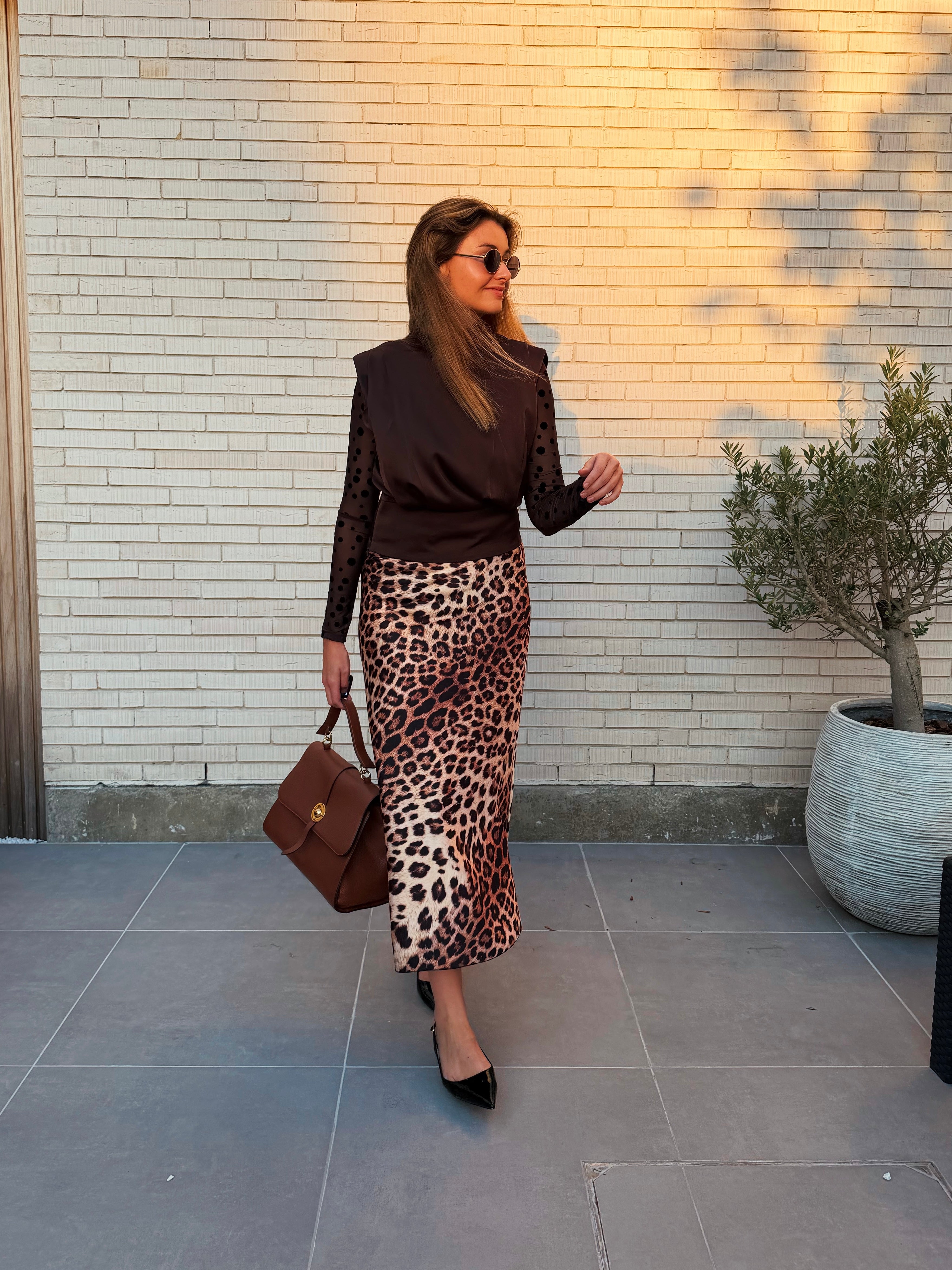 BRIGITTE POLKA DOT TOP - BRUIN