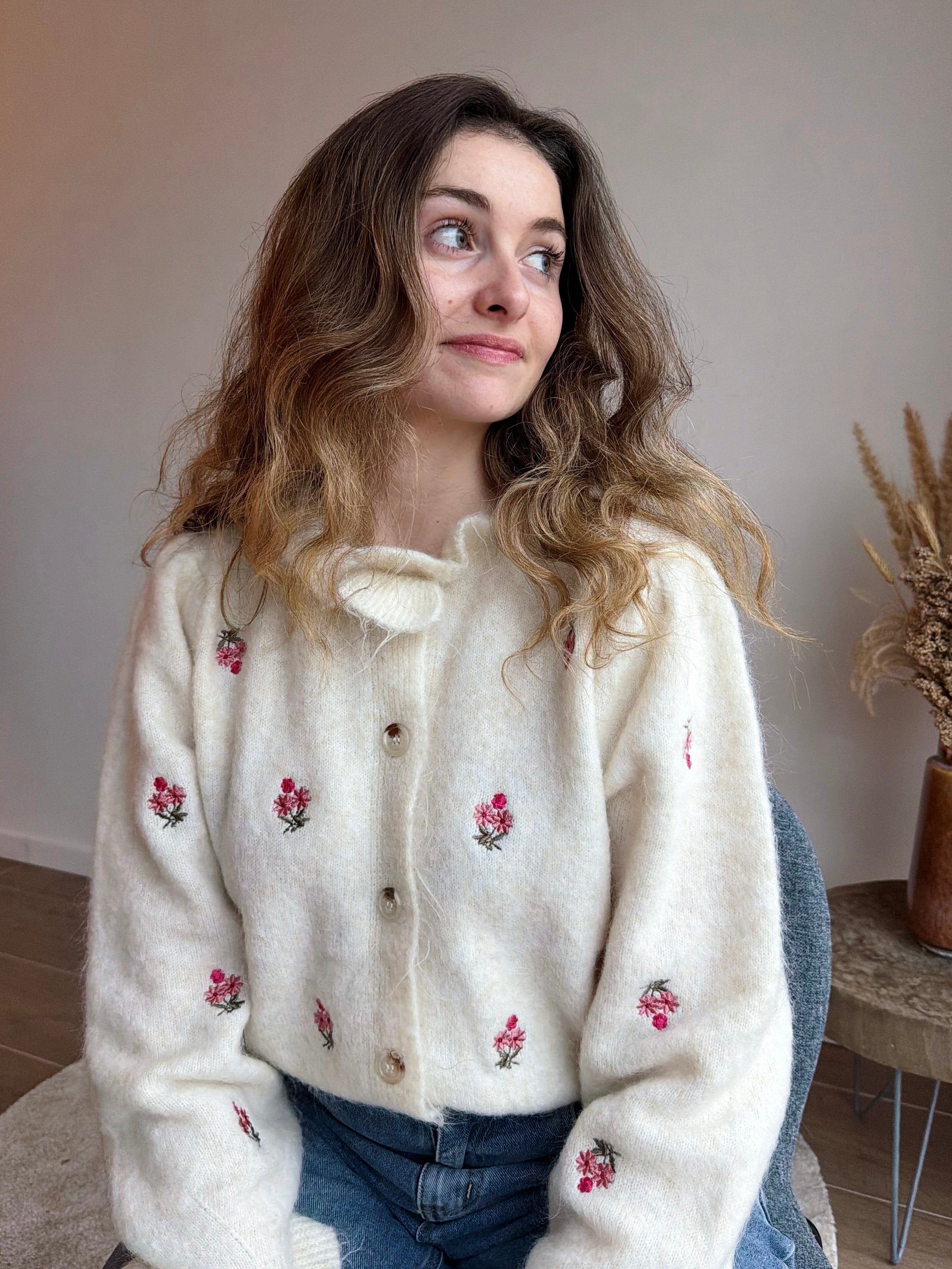 FELICE FLOWER KNIT CARDIGAN