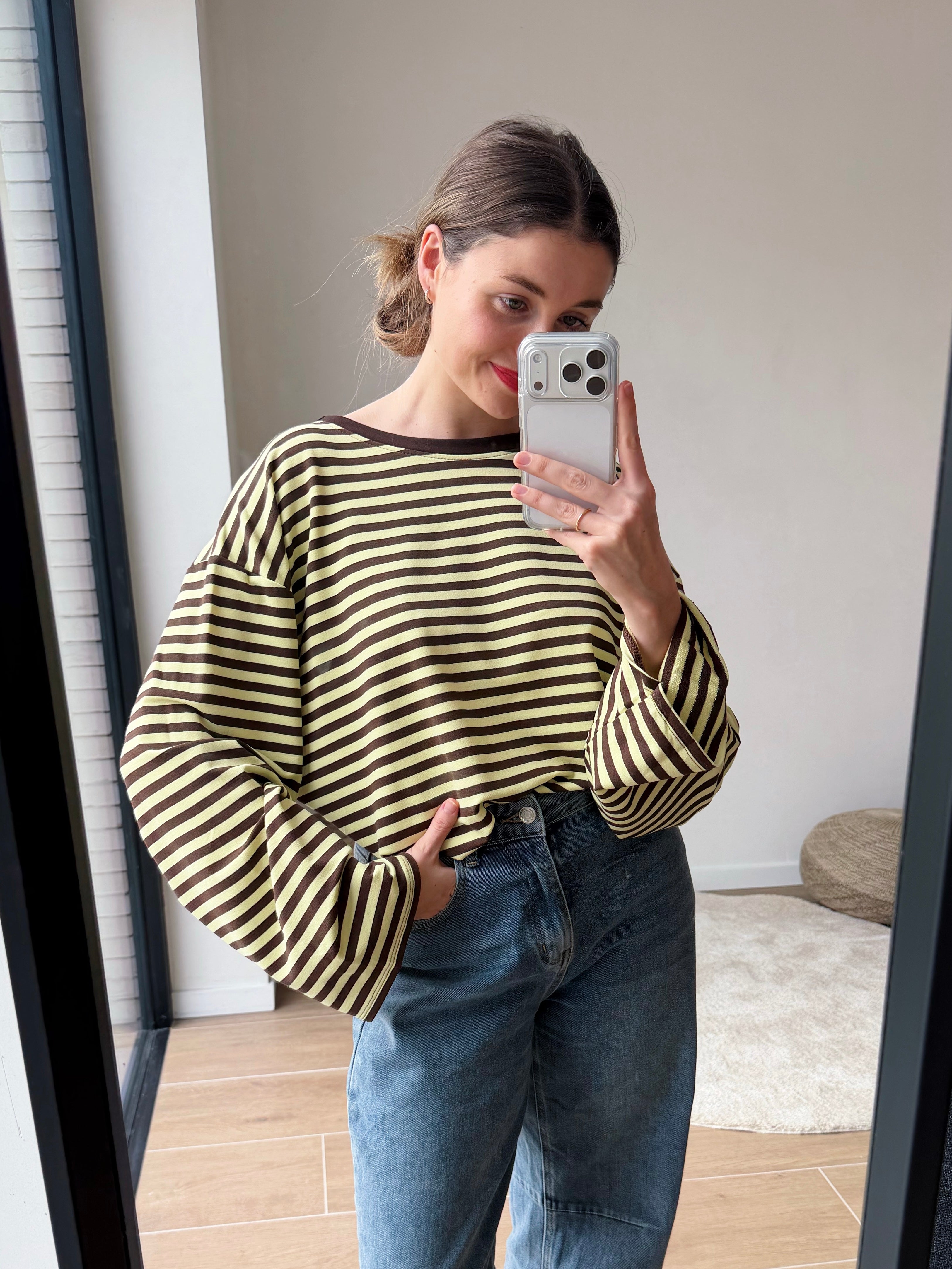 LEONIE STRIPED TOP YELLOW